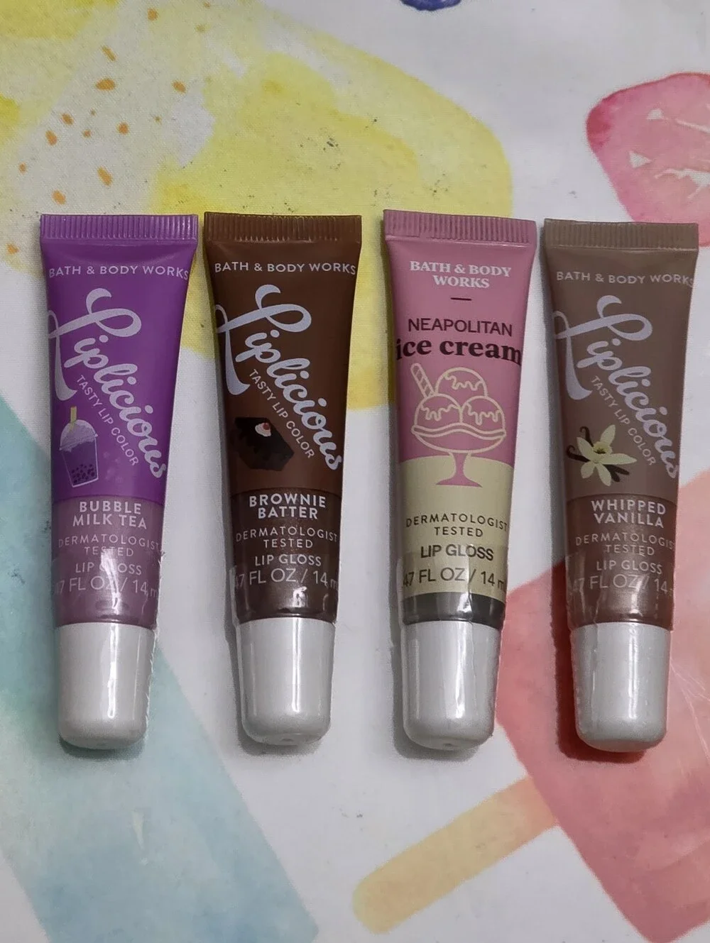 Bath & Body Works Liplicious Lip Gloss Bundle - Purple, Brown, Pink, Tan